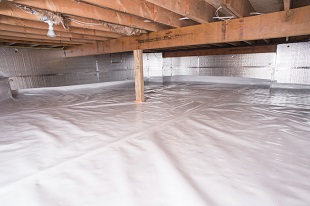 crawl space vapor barrier in Mount Pleasant installed by our contractors