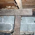 A collapsing crawl space support in a Spartanburg home.