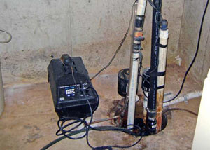 Pedestal sump pump system installed in a home in Summerville