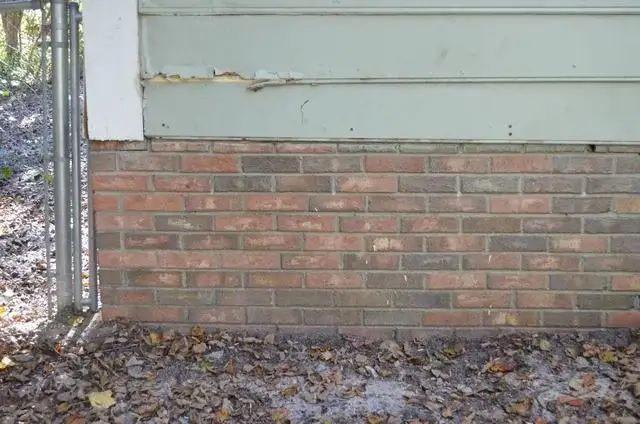 After we installed the push piers this is what the back of the home looked like.