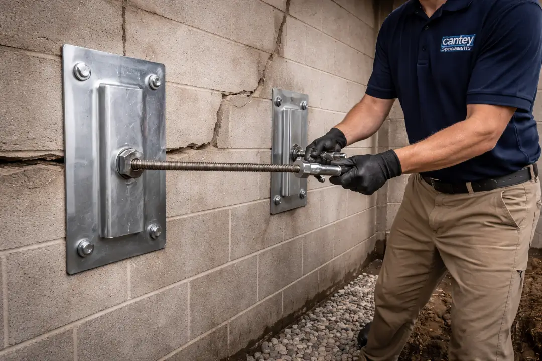 Permanently stabilize foundation walls