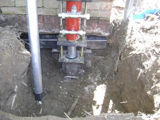 Foundation push pier installation in Columbia, SC will have this foundation level and cracks sealed.