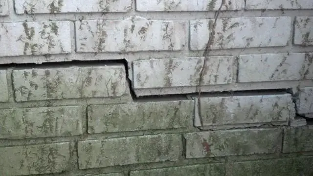 This is just one of the foundation cracks we found on this foundation. It's what we call a stair-step crack.