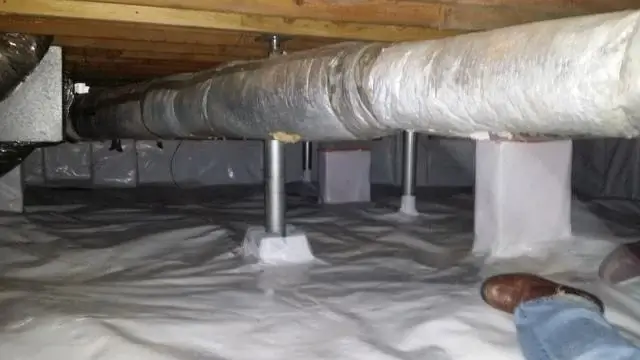 Here's a look at the encapsulated crawl space- nice and dry, clean, and properly supported to maintain this home's structural integrity.