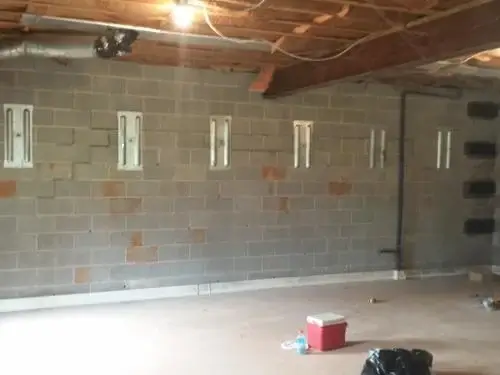 This picture shows the wall anchors after installation.