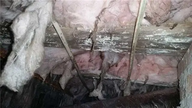 More falling, dirty, wet, insulation.