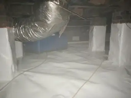 Full encapsulate crawl space with CleanSpace and a Sani Dry Dehumidifier.