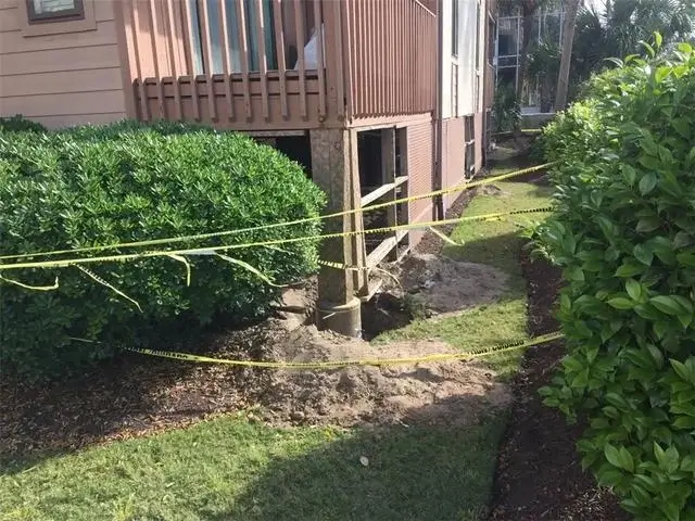 Pier erosion on building #4