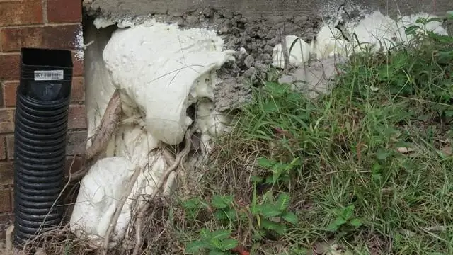 PolyLevel had to fill a large space to properly level this concrete slab.