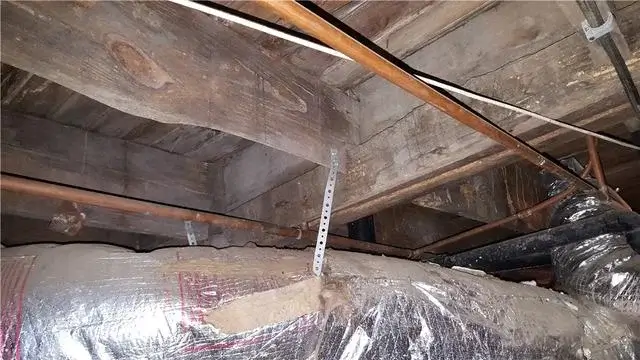 The beams on this home needed extra help with support.