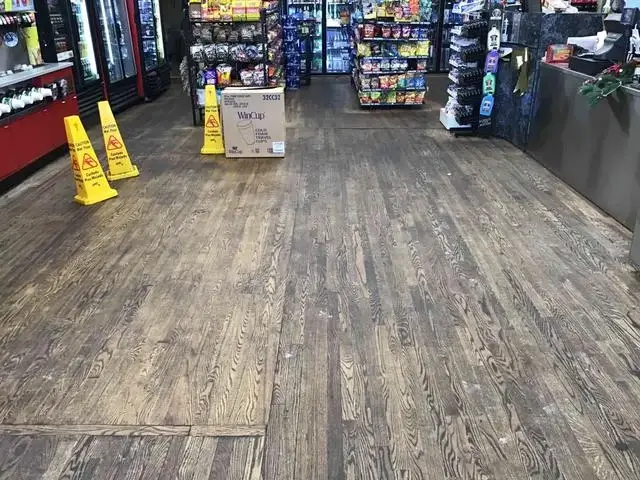 This high-traffic area around the foundation drinks developed sagging floors as a result of wood-rot.